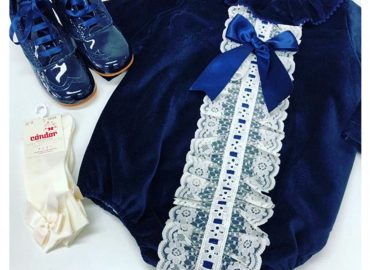 RB Navy Velvet Romper
