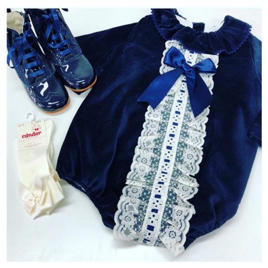 RB Navy Velvet Romper