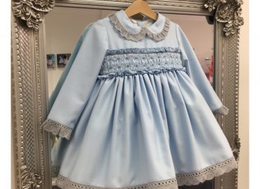 RB Baby Blue & Grey Smocked