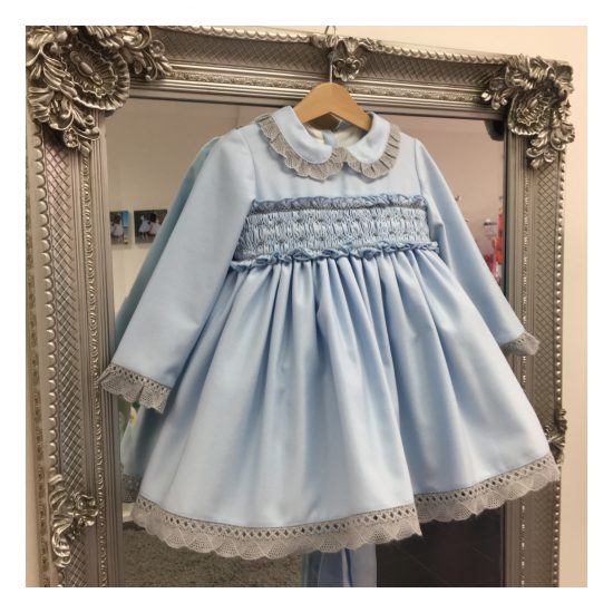 RB Baby Blue & Grey Smocked
