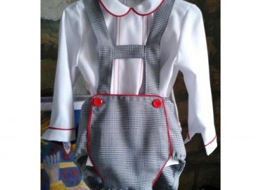 Boys Grey Checked Set
