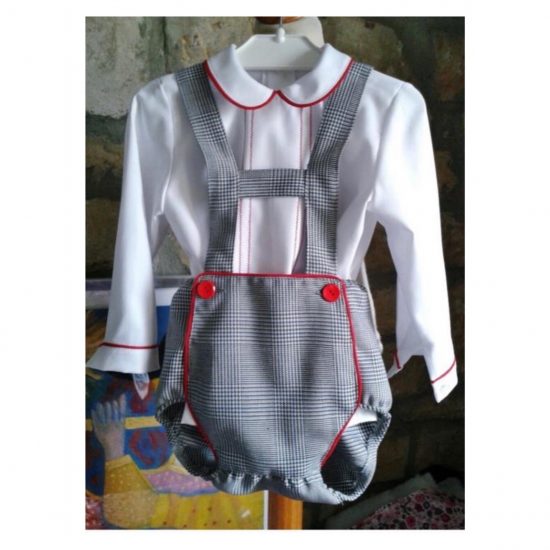 Boys Grey Checked Set