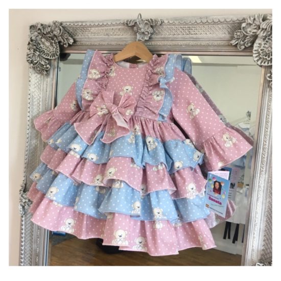 RB Teddy Print Ruffle Dress - Image 2