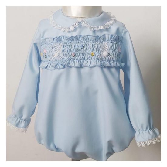 Baby Blue RB Smocked Bunny