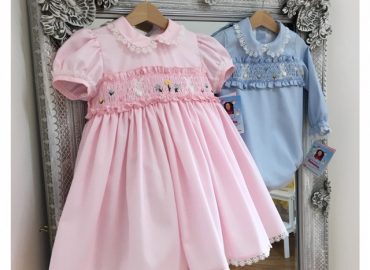 Pink RB Bunny Smocked Dress