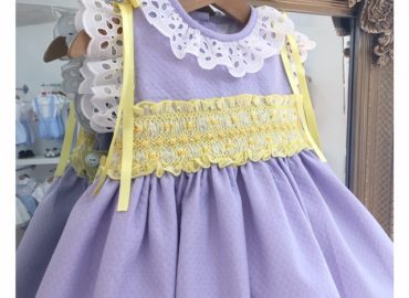 Baby Lilac & Yellow Smocked