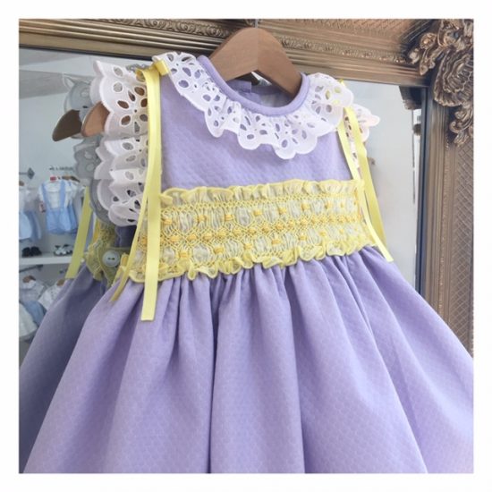 Baby Lilac & Yellow Smocked