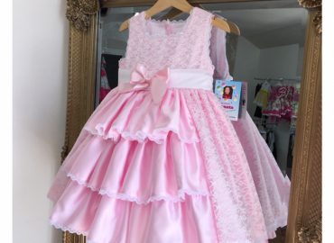Baby Pink Satin RB Ruffle