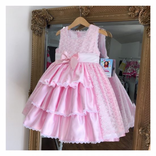 Baby Pink Satin RB Ruffle