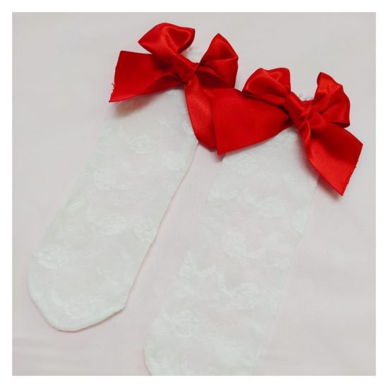 Christmas RB Lace Bow Socks - Image 2
