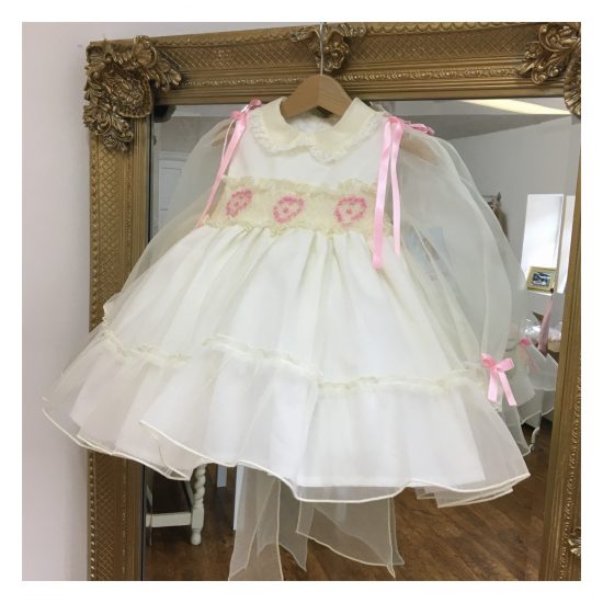 RB Pink Heart Smocked Organza - Image 2