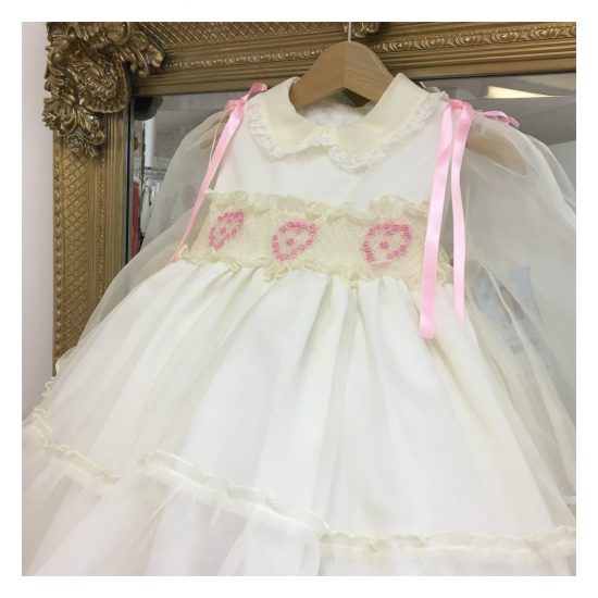 RB Pink Heart Smocked Organza - Image 3
