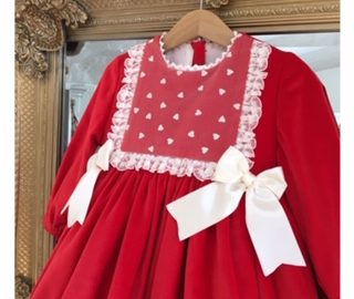 A Red & Heart Lace Velvet Dress
