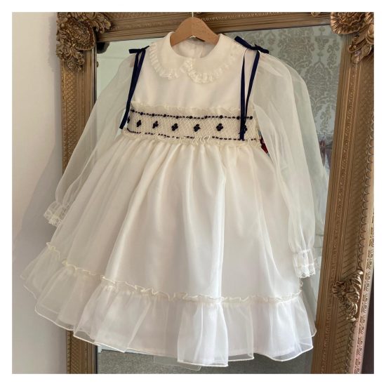Navy Organza Smocked Sonata