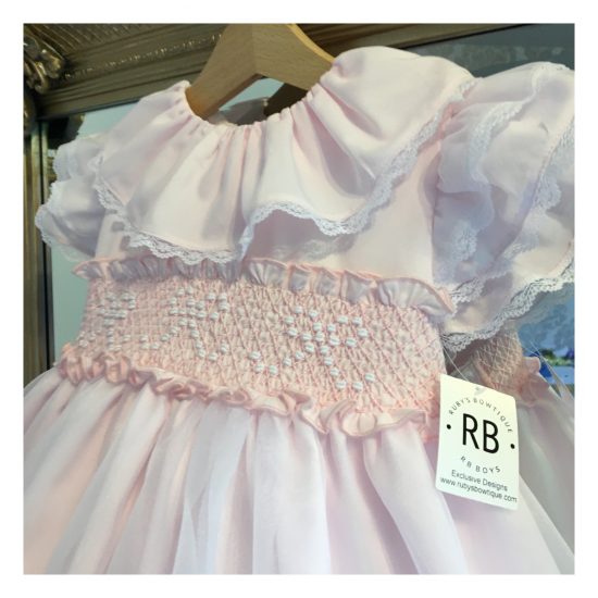 Bow Smocked RB Organza Dress
