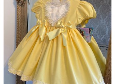 A Baby Satin Yellow Heart RB