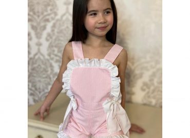 RB Candystripe Bow Dungarees