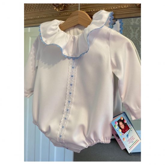 A Baby RB White Ruffle Romper