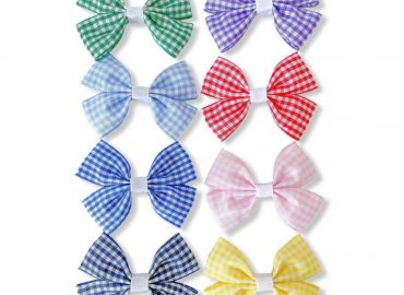 A Double Pinch Gingham Bow