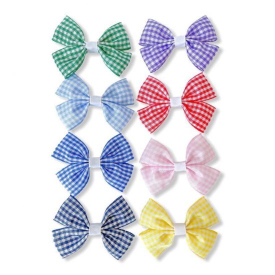 A Double Pinch Gingham Bow