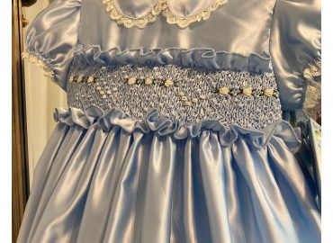 RB Blue Double Satin Smocked