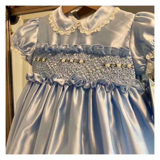 RB Blue Double Satin Smocked
