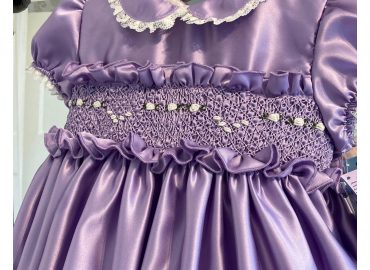 RB Double Lilac Satin Smocked