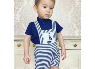Sonata Boat Navy Smocked Set