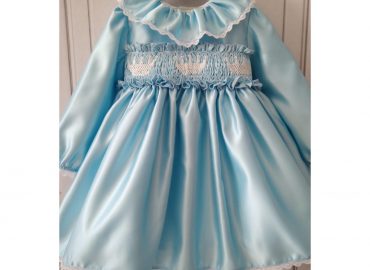 RB Blue Satin Smocked Crowns