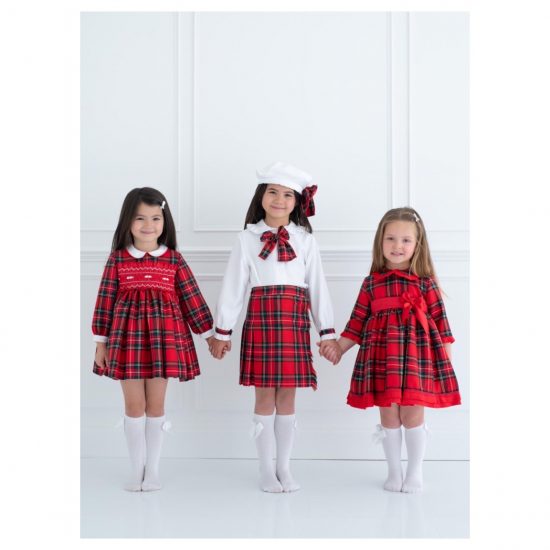 RB Red Tartan Smocked Dress - Image 3
