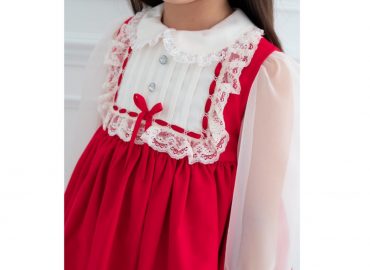RB Red Bib Organza Dress