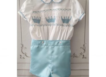RB Satin Crowns Smocked Set