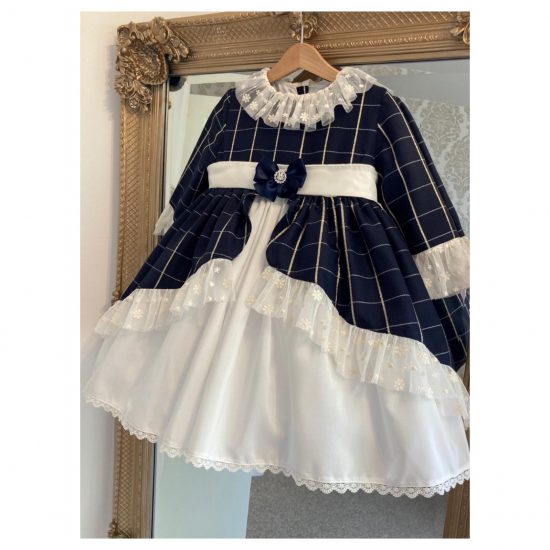 RB Navy& Gold Checked Dress