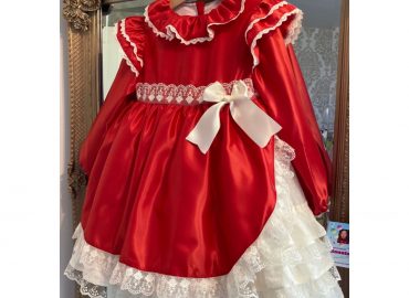 RB Red Satin & Lace Dress