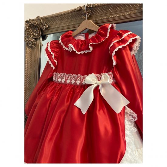 RB Red Satin & Lace Dress - Image 2