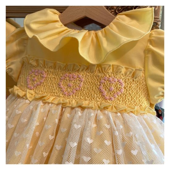 Easter Pink Heart RB Ruffle Dress - Image 2