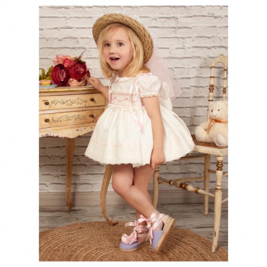 Sonata Pink Smocked Dress VE22-19 - Image 2
