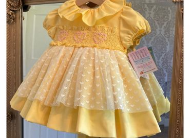 Easter Pink Heart RB Ruffle Dress