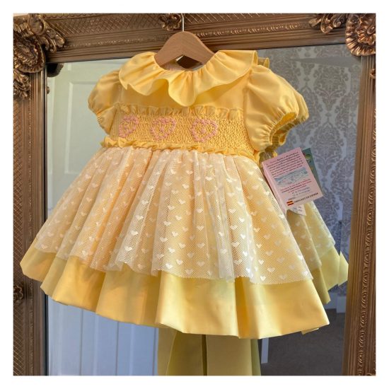Easter Pink Heart RB Ruffle Dress