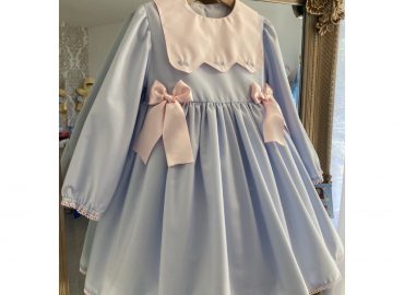 RB Rose Bib Blue Flower Dress