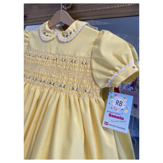 RB Yellow Triple Smocked Dress - Image 2
