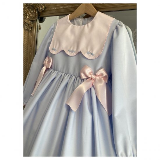 RB Rose Bib Blue Flower Dress - Image 2