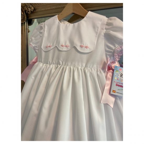 RB Rose Bib White Flower Dress - Image 2