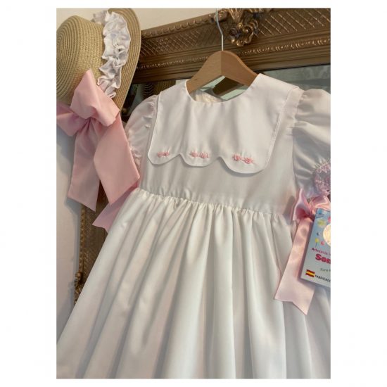 RB Rose Bib White Flower Dress - Image 3