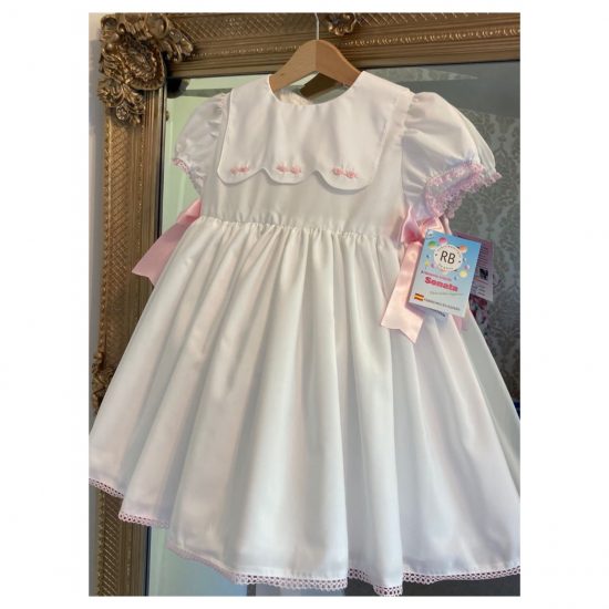 RB Rose Bib White Flower Dress - Image 5