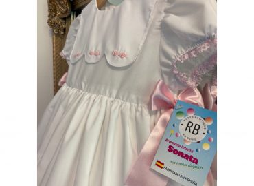 RB Rose Bib White Flower Dress