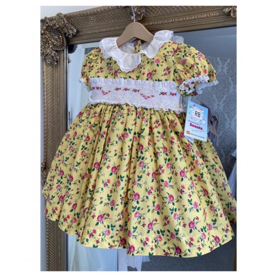 Sonata Yellow Floral Smocked VE22-26 - Image 4