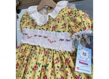 Sonata Yellow Floral Smocked VE22-26