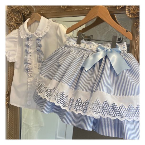 Blue RB Candystripe Skirt Set