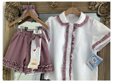 RB Burgundy Gingham Short Set